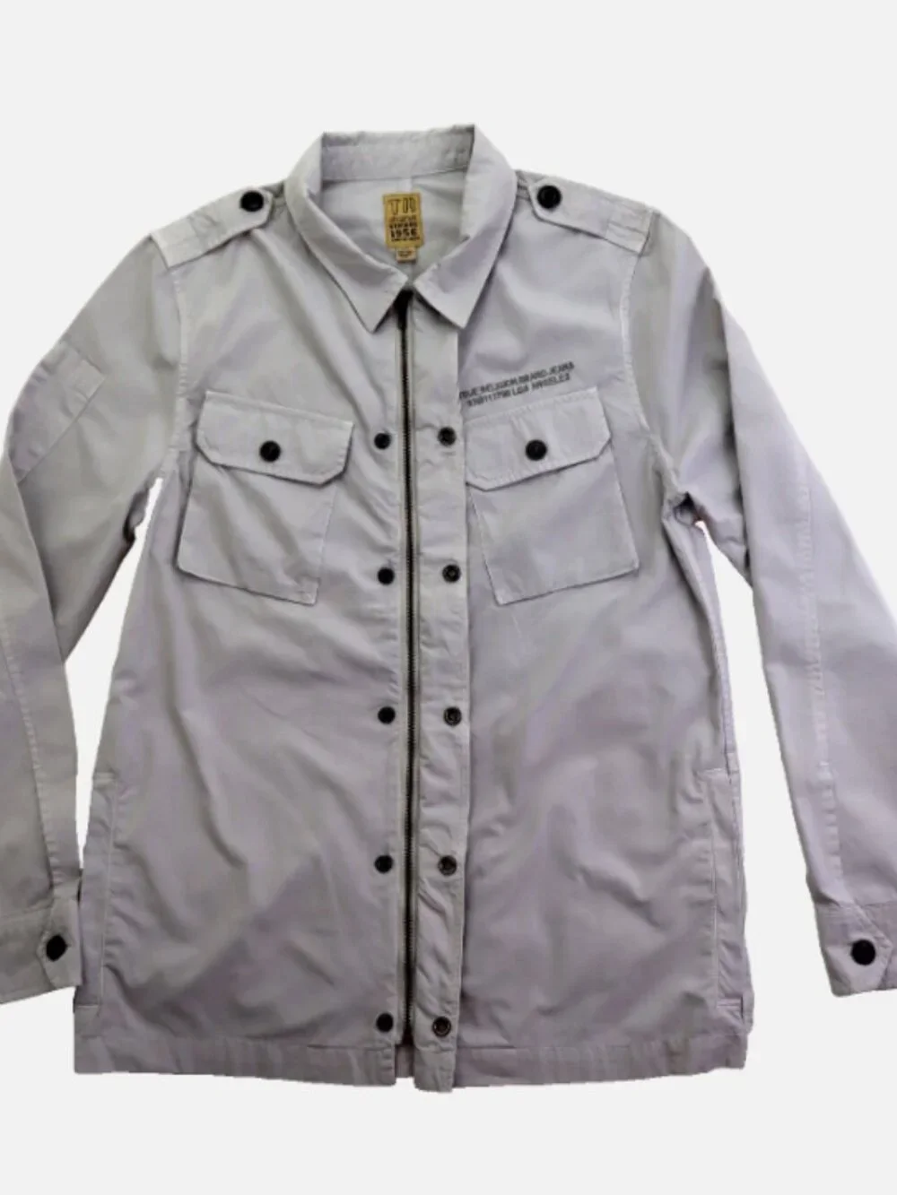 True Religion Field Supplier Stock N0. 1956 Poplin Jacket Men's Size S Cool Grey